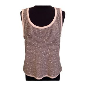 St. John Sport Black Beige Gold Tank Top Knit Shimmer
